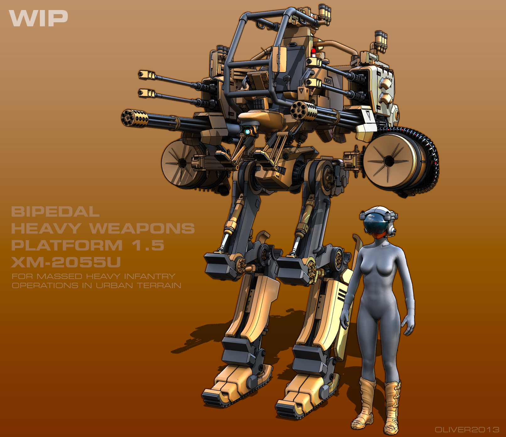 WIP - Bipedal Heavy Weapons Platform With Pilot