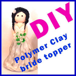Free DIYPolymer Clay Bride Cake Topper Part1