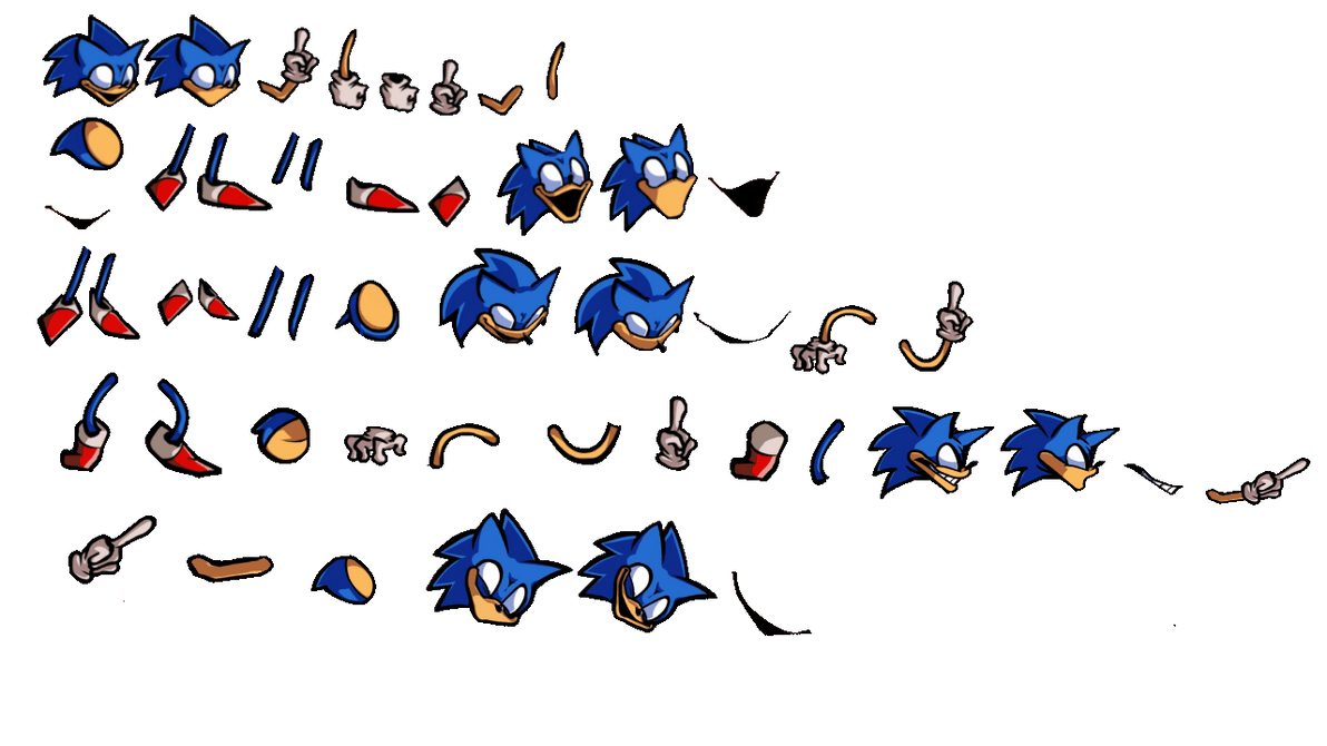 sonic 1 sprite map body parts - Sketchers United
