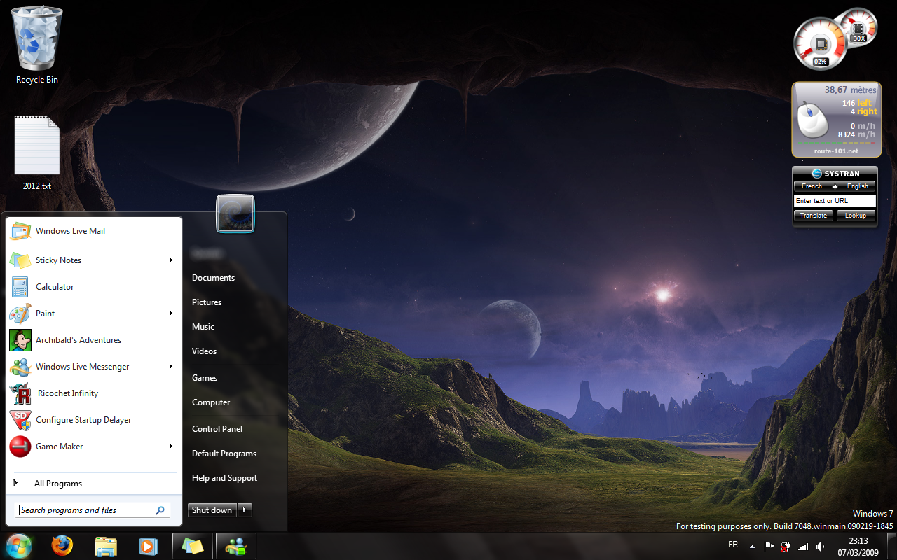 Desktop on Seven Build 7048