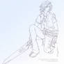 FF8 KH - Lineart - Squall Leon