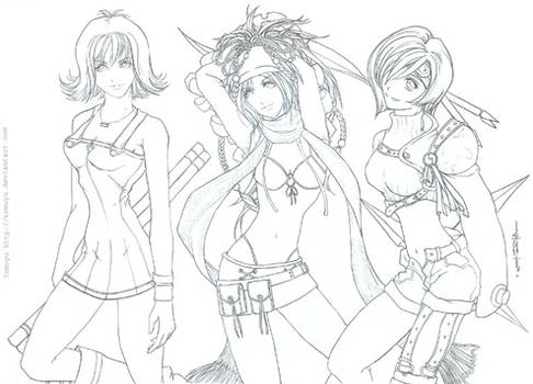 Lineart -Final Fantasy Girls-