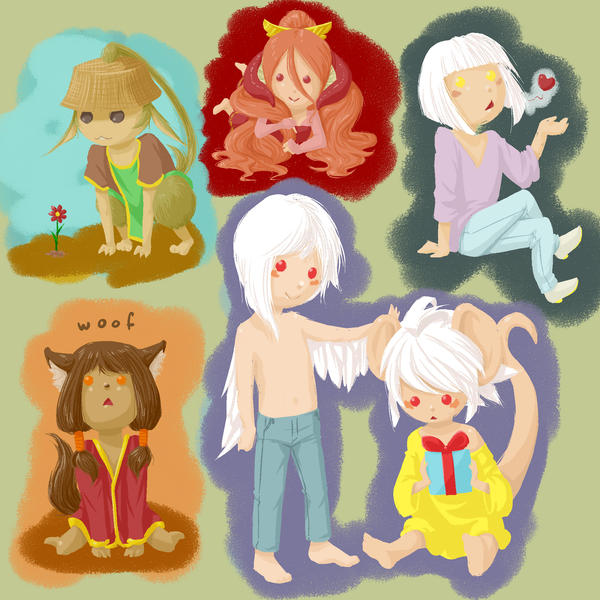 chibi commission examples by Aeden-Sagen on DeviantArt