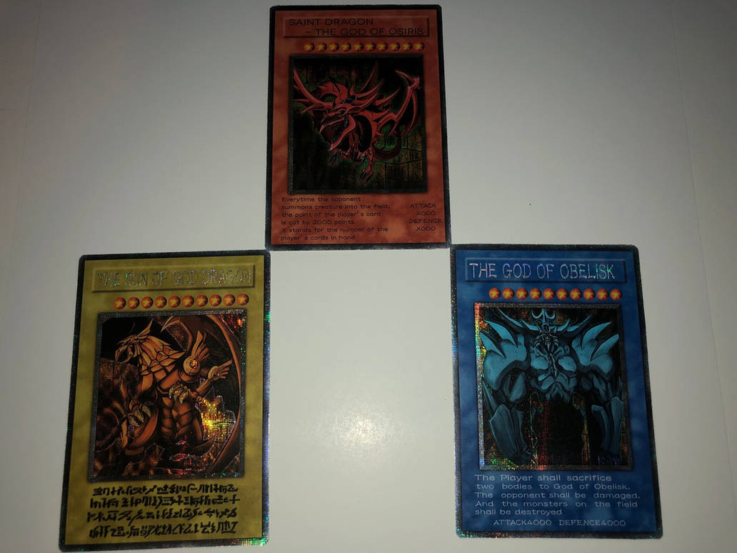 yugioh orica god cards Orica Card Game: Horakthy & 3 Egyptian Gods - Obelisk, Slifer & Ra Common Cards in Yugioh! Anime Design