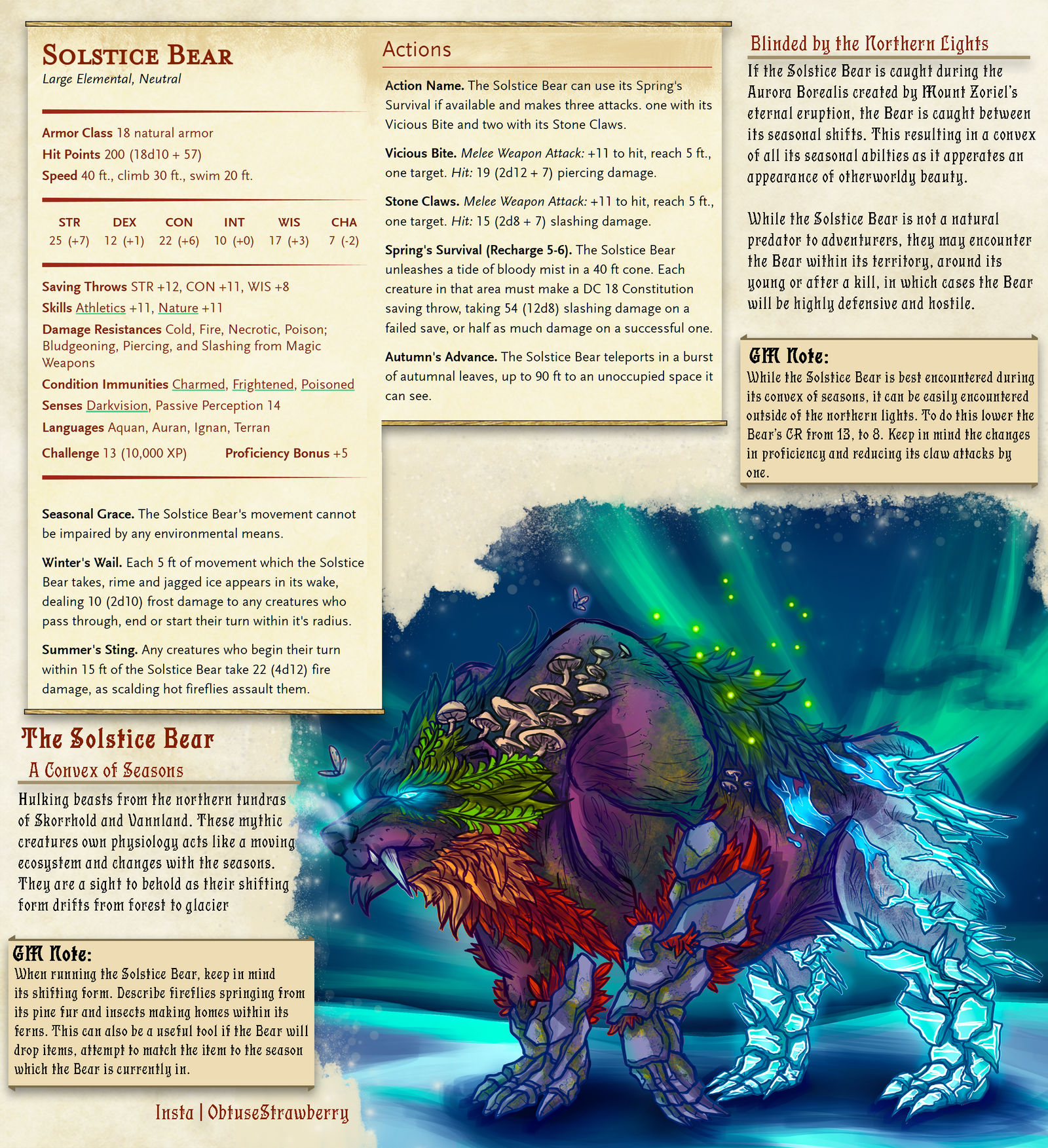 Solstice Bear: DnD 5e Statblock by ObtuseStrawberry on DeviantArt