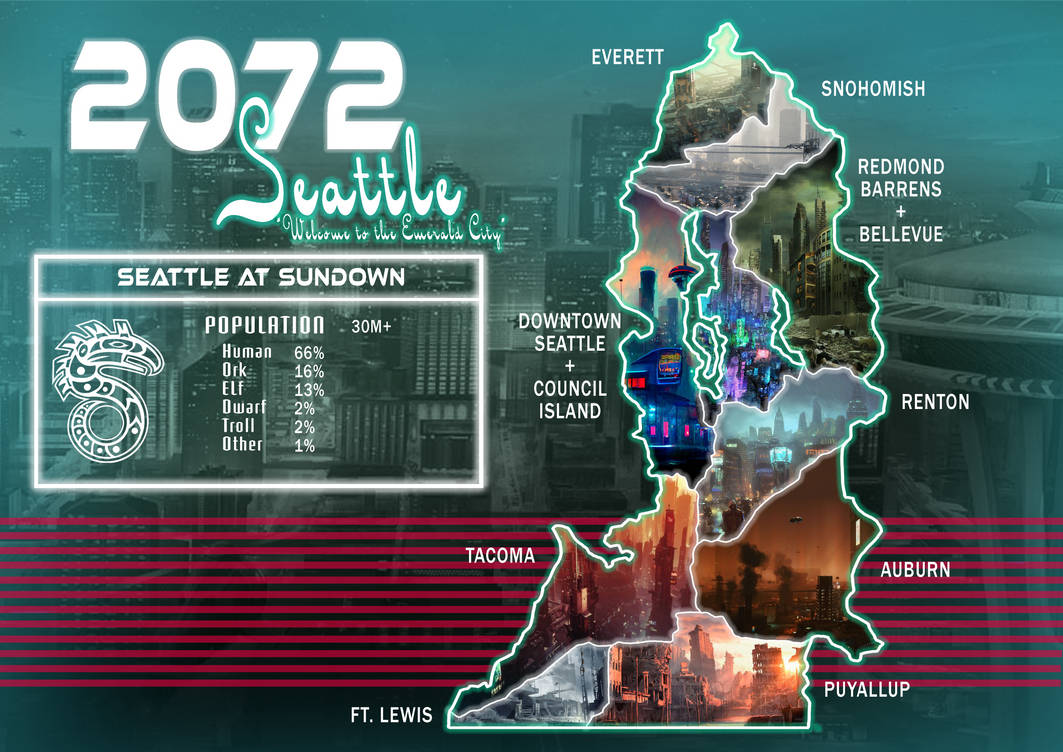 Shadowrun Corp Map Shadowrun Seattle Sprawl Map by ObtuseStrawberry on DeviantArt
