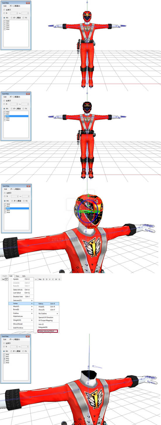 Red Rangers Helmetless MMD - How to make a helmetless Ranger by Zeltrax987 on DeviantArt