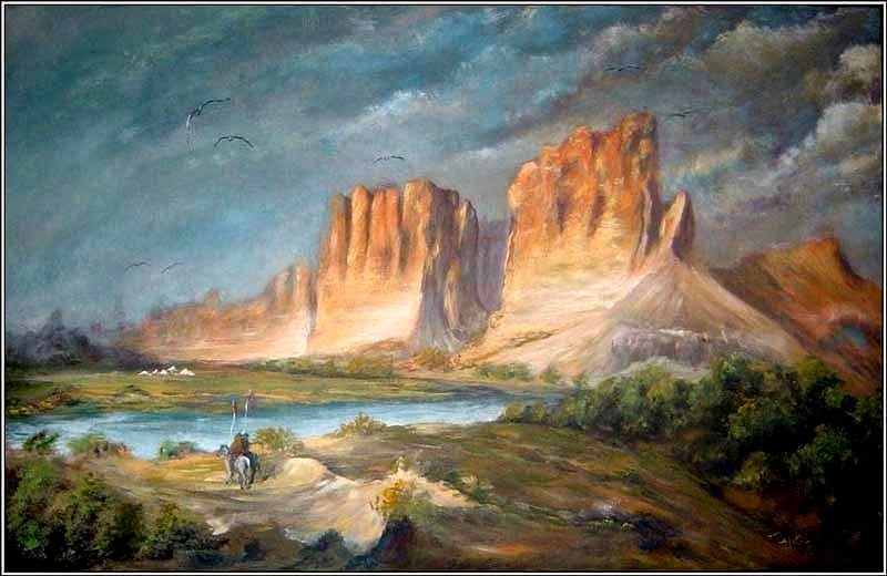 Cliffs of the upper colorado river painting