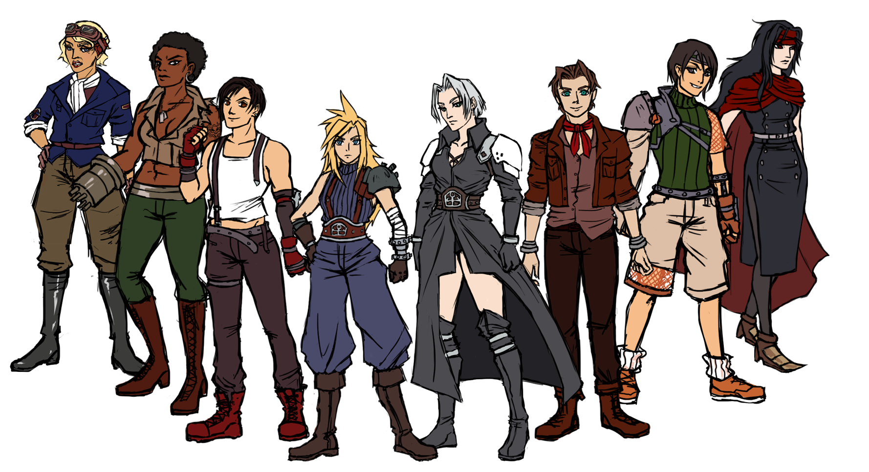 Final Fantasy Vii Genderswap By Belderiver On Deviantart