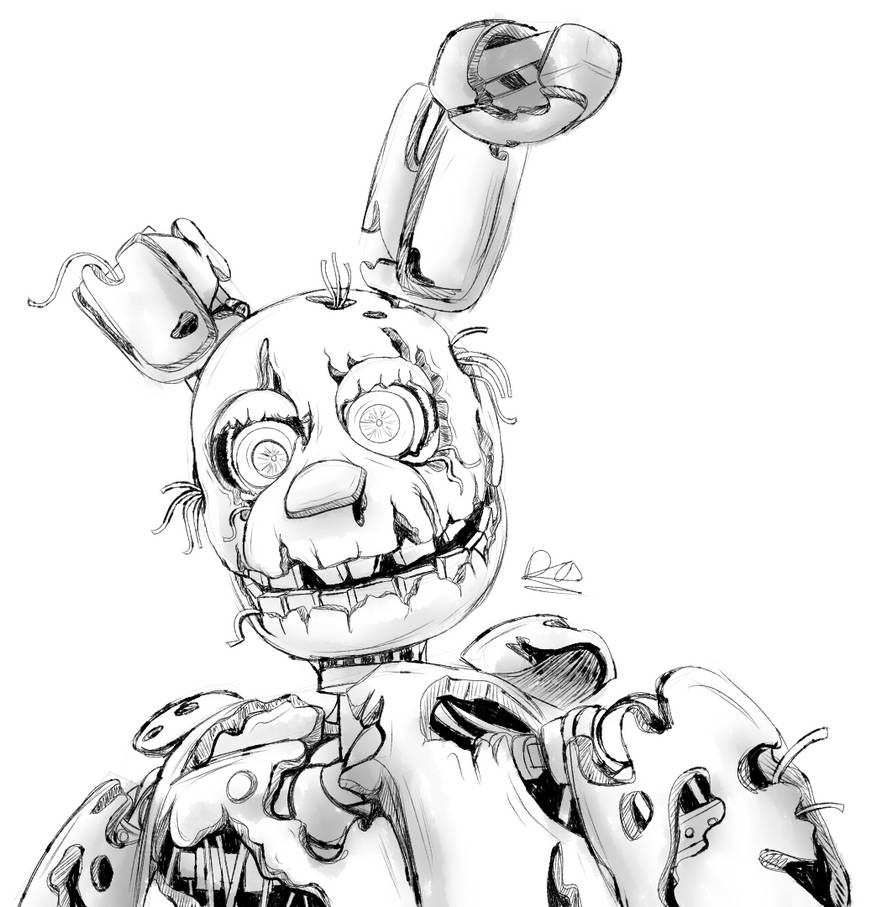 Warmup Sketch - Springtrap by DragonessAnimations on DeviantArt