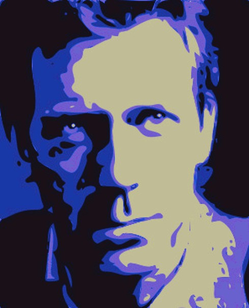 Hugh Laurie Neon Blue