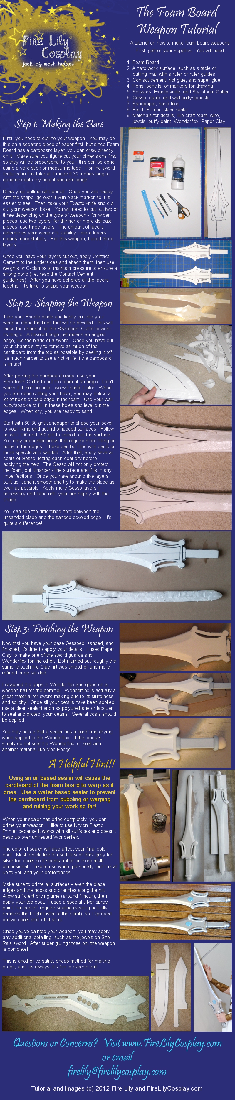 Foam Board Weapon Tutorial by FireLilyCosplay