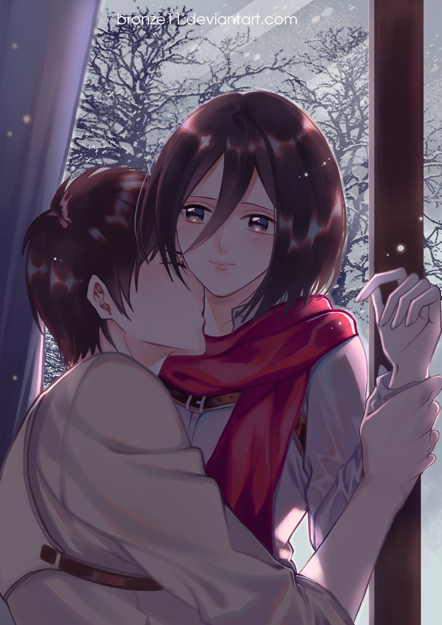 Commission Eren X Mikasa By Bronze11 On Deviantart
