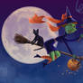 Flying Halloween Witch