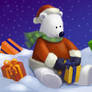 Cute Polar Bear Santa