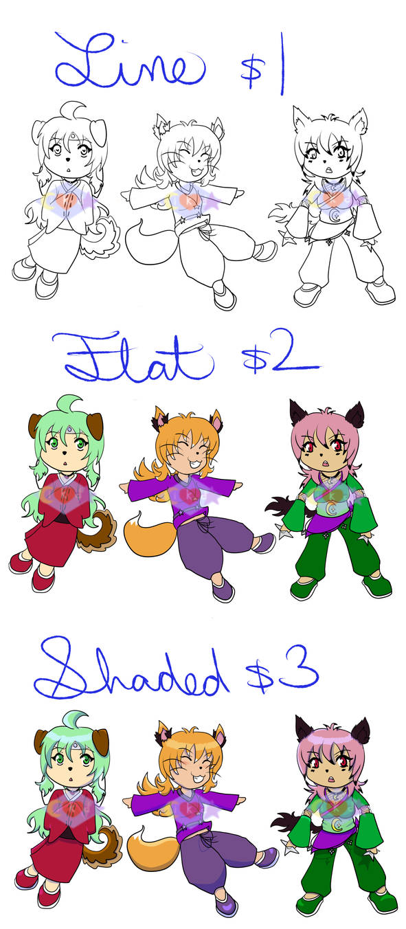 New chibi commission examples - Seikaku Trio by Ikitsumi on DeviantArt