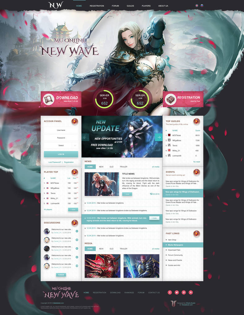 Mu Online New Wave Website HTML Template and PSD by Johnny-Lucky on ...