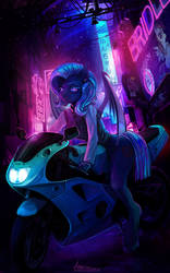 Neon moto pony commission