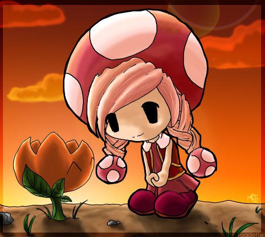 Toadette and Fire Flower