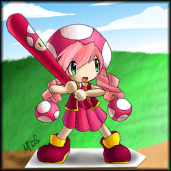 Toadette at Bat