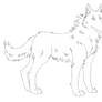 Fluffy German Shepherd / Wolf Lineart
