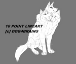Cerberus Lineart 10 pts by DOG4BRAINS