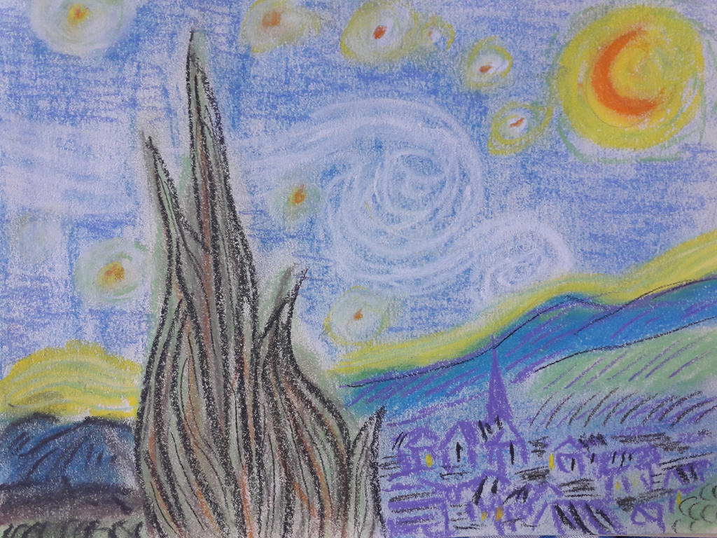 Van Gogh's Starry night (pastel chalk) by DirgeforNovember01 on DeviantArt