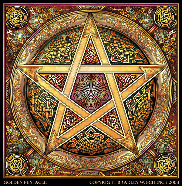 Golden Knotwork Pentacle