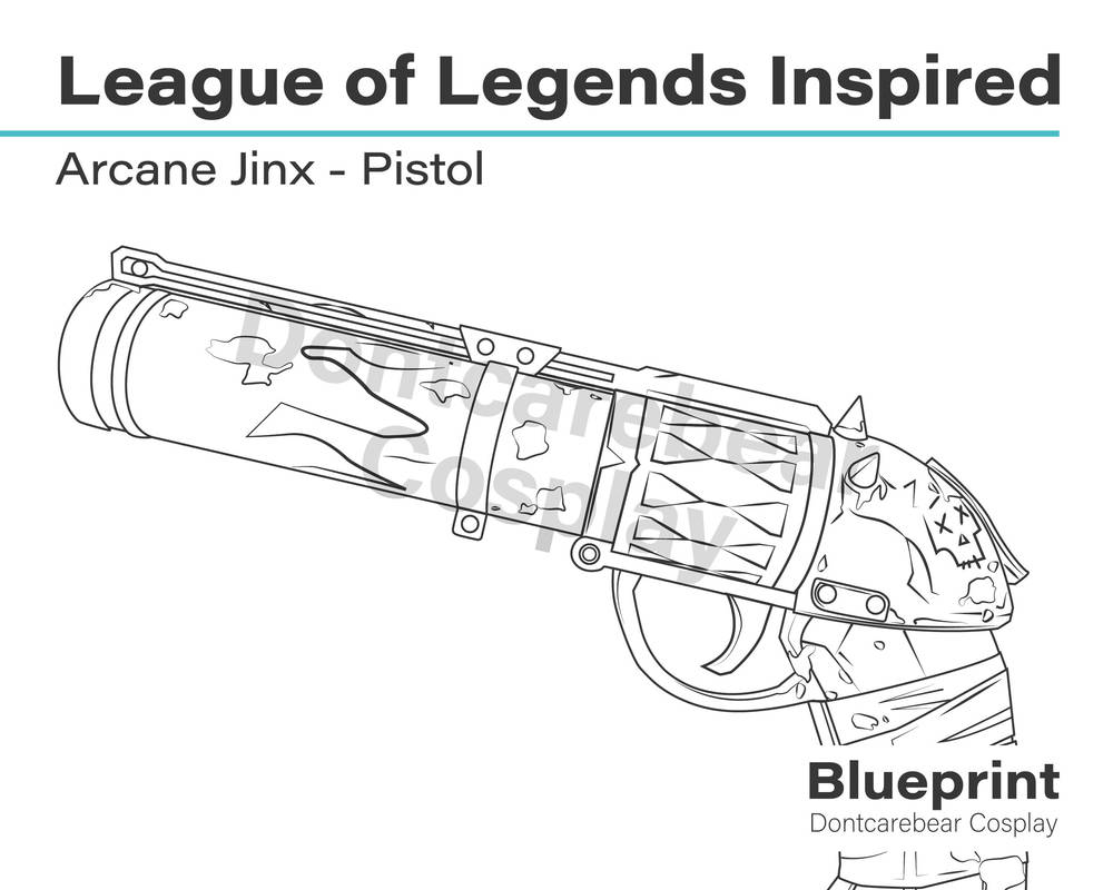 Jinx pistol - League of Legends Arcane by DontcarebearCosplay on DeviantArt