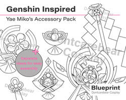 Genshin Inspired - Yae Miko Accessory Pack by DontcarebearCosplay