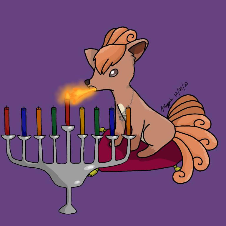 vulpix lighting the shamash by magsdrawingz on DeviantArt