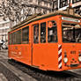 Orange tram.