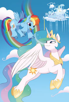 Rainbow Dash Meets Celestia (Haruh-Ink)