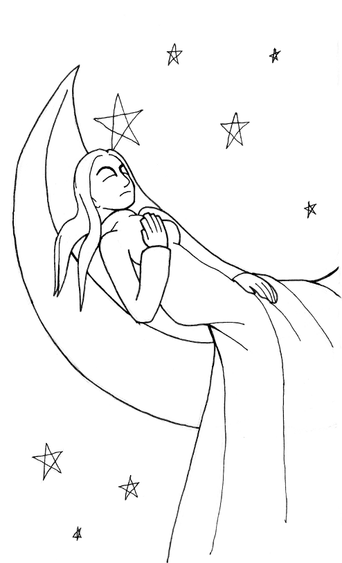 Sleeping Moon Maiden by Xeroxed-Animus