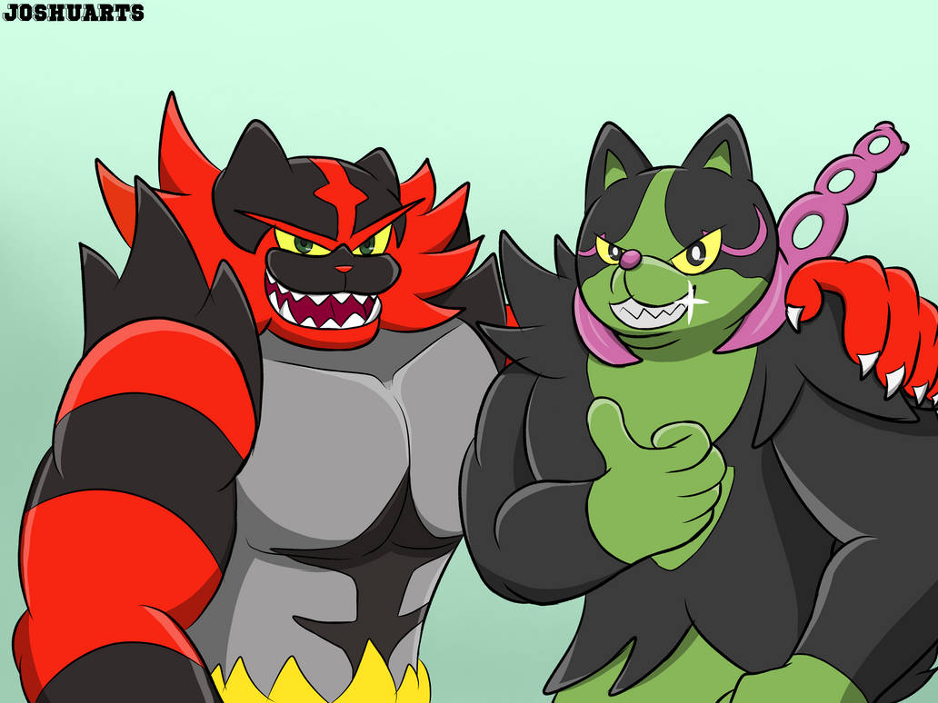 Incineroar and Okidogi by Benjiro03 on DeviantArt
