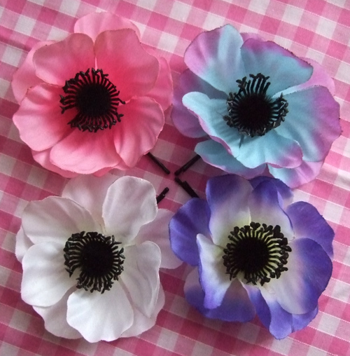 Pastel Poppy's Hair Flowers