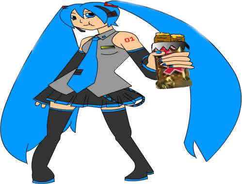 miku hatsune eating twix 2