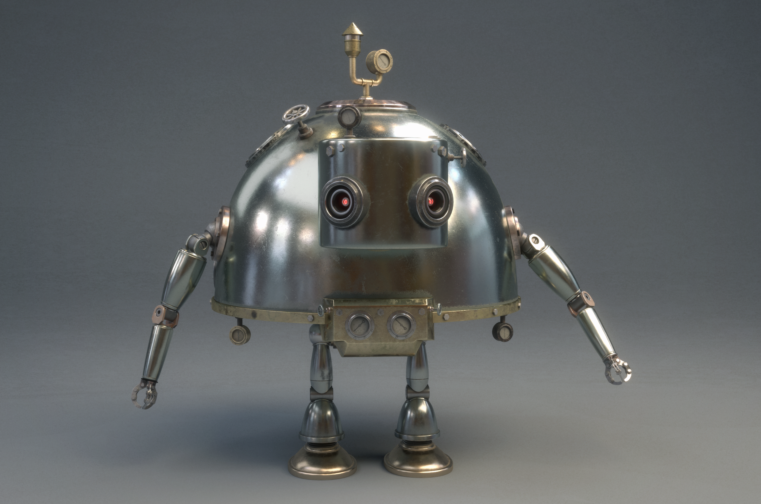 Steambot Robot Cinema 4D Maya Vray