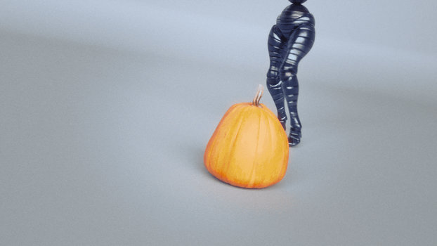 Lucille Smashes a Pumpkin C4D RealFlow Redshift