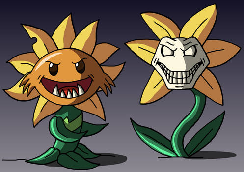 Primal sunflower and Flowey