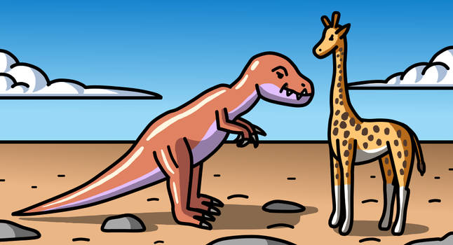 T rex and Giraffe