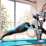 Pregnant fitness furry hare