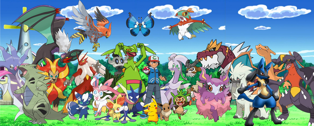 Ash's Pokemon team by the end of Kalos by Totaldramaexpanded on DeviantArt