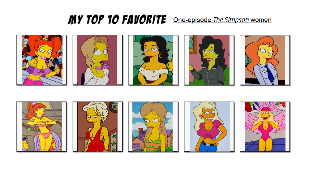 Top 10 Favorite Simpsons One Episode Women By Cartoonsbest On Deviantart 