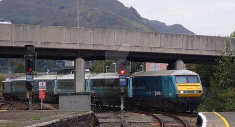 Loco Hauled service arriving at Llandudno Junction