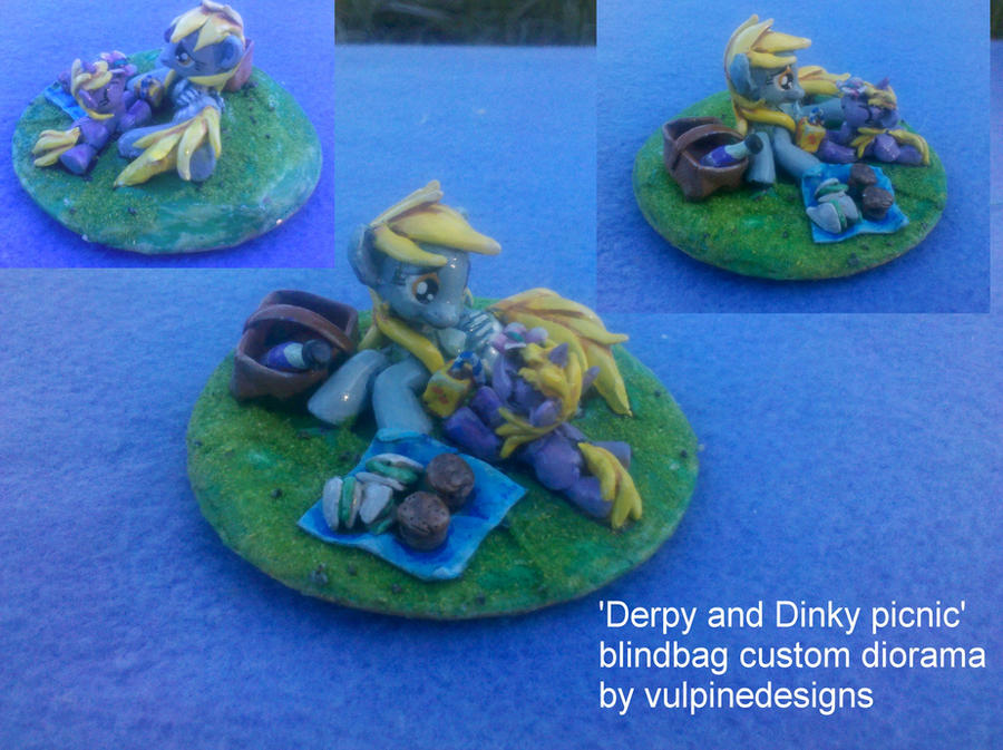 MLP custom diorama: Derpy and Dinky picnic!