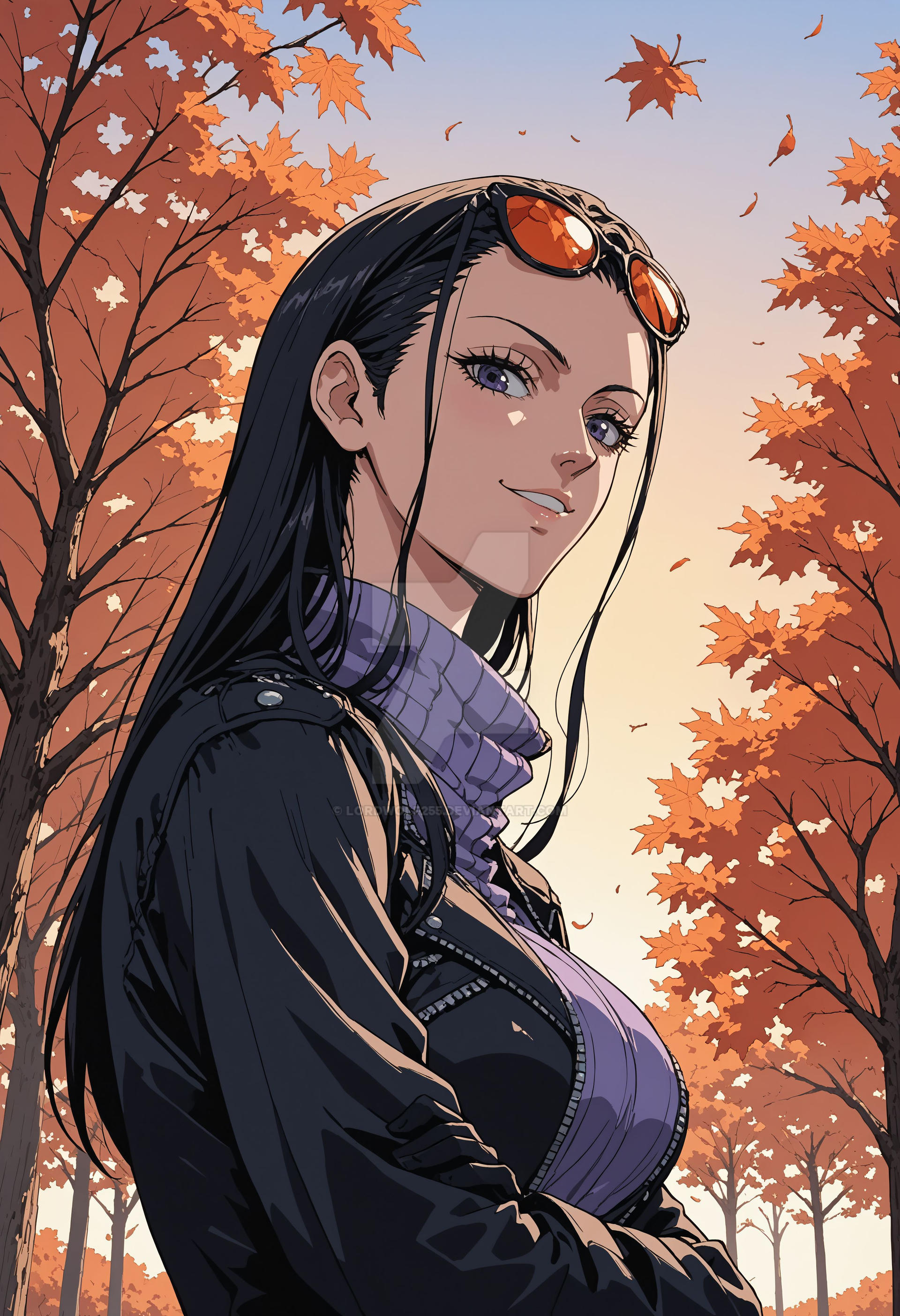 Lordwolf Autumn sunset with Nico Robin by LordWolf255 on DeviantArt
