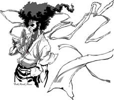 my oc afro samurai chick by kapao on DeviantArt