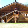 House with a carved porch