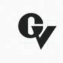 G V monogram typography logomark design